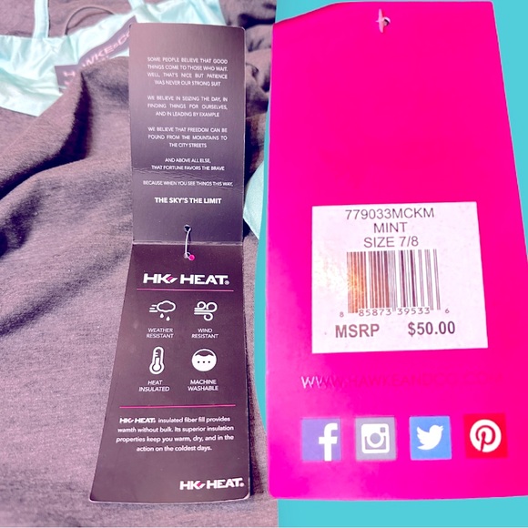 🎉HOST PICK 🎉NWT HAWKE & Co Girls Rain Jacket/Windbreaker in Teal. Girls 7/8 - Picture 15 of 15